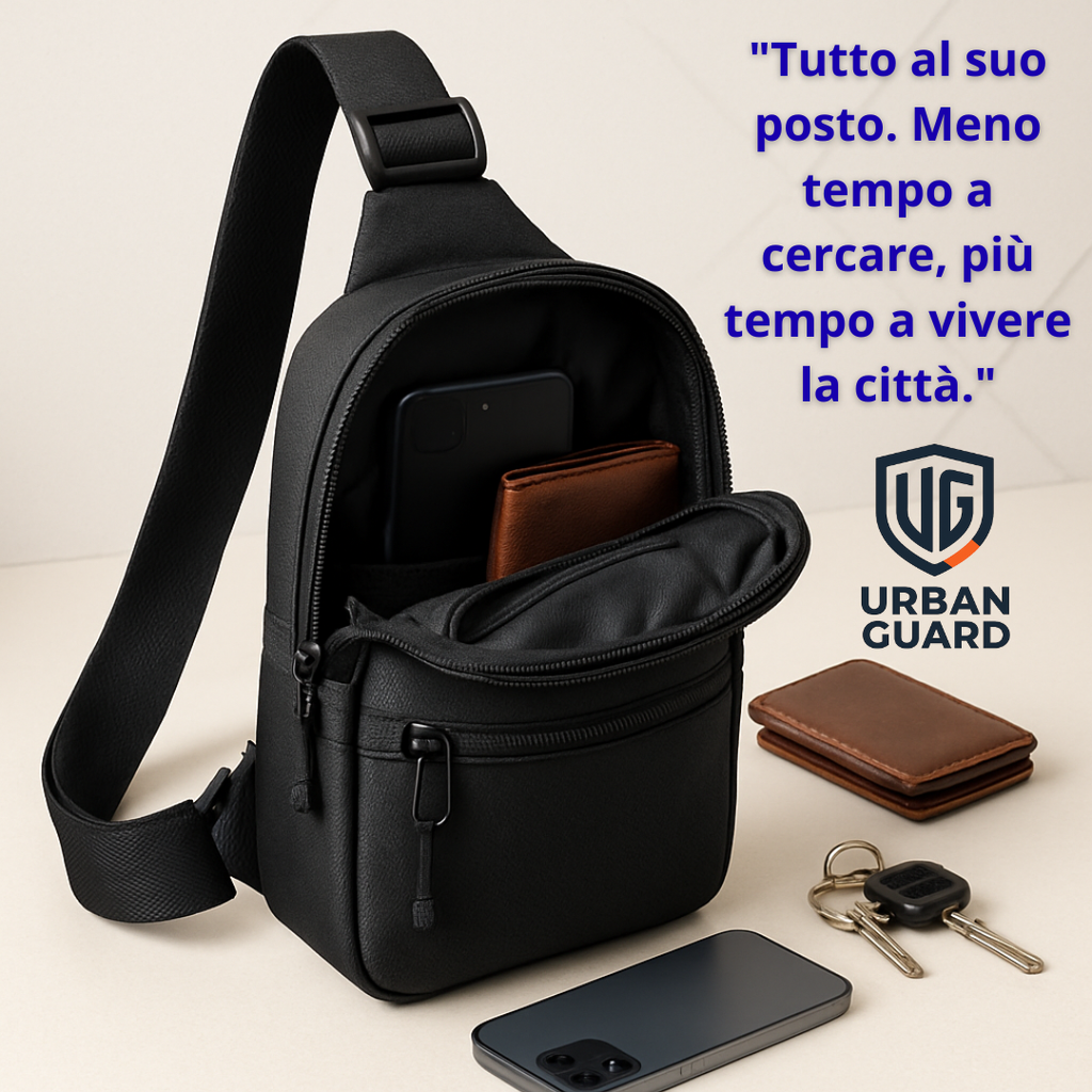 🛡️ URBAN GUARD™ – La Borsa Antifurto Intelligente per la Vita Urbana